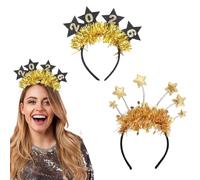 2 unidades diadema de Año Nuevo, Happy New Year, accesorio para el pelo de Nochevieja, fiesta, celebración, para niños y adultos, regalo original para el 31 de diciembre