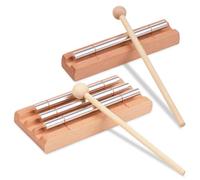 2 unidades Energy Chime, barra de sonido Chime, tambor con mazo de madera, sonidos claros duraderos, timbre energético para relajación, yoga, sanación, sala de clase, 1 tono y 3 tonos