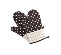 2 Unidades Espesados Resistente Guantes para Horno al Calor Manopla de Microondas Horno Guantes Guantes para Hornea - Marrón Punteado A Cuadros