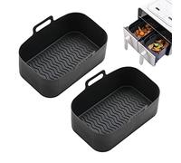 2 unidades freidoras de aire, revestimiento de silicona de gel de sílice, sartén reutilizable para horno, microondas, hogar, cocina, accesorios al aire libre
