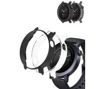 (2 unidades) Funda para CMF Watch 3 Pro, yystao Hard PC Funda de media área compatible con CMF Watch 3 Pro, amortiguadora, ligera, negra y transparente
