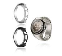 (2 unidades) Funda para Huawei Watch 5, 46 mm Smartwatch, yystao PC Frame Bumper Case Crystal Estilo Diamante Ligera, Esqueleto Reloj Caso, Negro y Plata