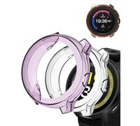 (2 unidades) Funda para reloj Suunto Run GPS, yystao TPU semiárea, compatible con Suunto Run, amortiguador de golpes, ligero, morado y transparente