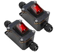 2 unidades IP65 impermeable en línea interruptor de cable con mini destornillador 12 V CC 30 A DPST 4 polos pulsador interruptor en línea interruptor interruptor de cable interruptor de