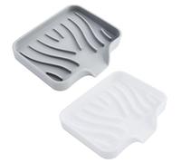 2 Unidades Jabonera de Silicona, Soporte para jabón con desagüe, diseño Antideslizante, jaboneras de Viaje, Soporte para jabonera, Soporte para baño y Cocina, Contador (Blanco, Gris)