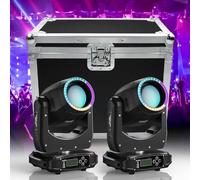2 unidades LED de 150 W con caja de vuelo 15 gobos 13 colores luz de escenario RGBW dmx512 juegos de luz noche estroboscópica para fiesta bar club DJ disco