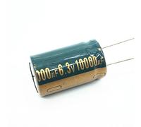 2 unidades/lote de condensadores electrolíticos de aluminio de baja ESR de alta frecuencia de 10000 μF y 6,3 V (16 × 25 mm, tolerancia de ±20%).