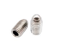 2 unidades M3 M4 M5 M6 M8 M10 M12 negro 304 Acero inoxidable hexagonal bola émbolo Grub punto tornillo de ajuste perno(Silver,40MM-M12)