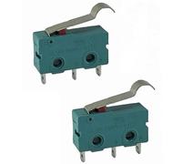 2 unidades, micropulsadores de 3 pines, 250 V, 5 A, 2 posiciones ON/UN interruptor de límite con brazo de palanca semicircular, interruptor de conmutación, microinterruptor sensible al tacto, para