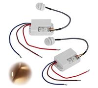 2 Unidades Mini Sensor De Movimiento: Mini Interruptor Detector De Movimiento Infrarrojo Empotrable, Rango De Detección De 6 M a 120°, Detector De Movimientos Incorporado De 230v