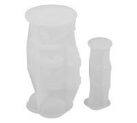 2 Unidades Molde de Silicona Cascanueces Rey y Soldado para Velas Navideñas | Detalle Nítido y Grabado Fino, Compatible Resina Epoxi y Cera, Blanco, para Talleres Profesionales