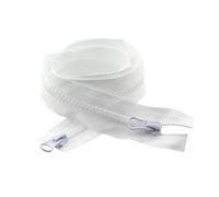 2 unidades, n.° 5, cremalleras de resina bidireccionales de extremo abierto de 80-150 cm, ideales para bolsos y bolsas de costura para reparación de ropa.,Blanco,150 cm