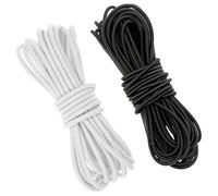 2 unidades (negro, blanco) hilo elástico, 2,5 mm x 10 m, cinta elástica de nailon para máscaras, sombreros de fiesta, manualidades, tendederos, camping, colgantes, cordones de zapatos