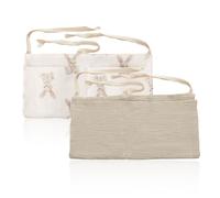 2 unidades Organizador Cuna, Bolsa de Almacenamiento Cama Colgante Organizador de Pañales para Bebe Portátil Organizador Bolsillos Cuna para Juguetes Pañales Ropa