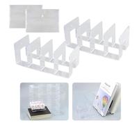 2 unidades Organizador de revistas con 4 compartimentos, tamaño A4, organizador de documentos, organizador de escritorio, estantería, archivador, transparente, organizador de cocina