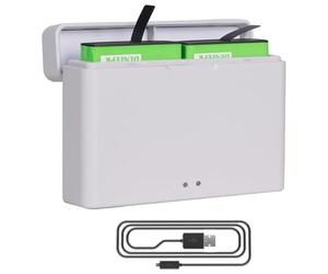 2 Unidades OSMO Action 5 Pro/4/3 batería Cargador 2000mAh baterías de Repuesto Tipo C USB Doble Canales LED Cargador para cámara OSMO Action 5 Pro/OSMO Action 4/OSMO Action 3