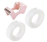 2 unidades para creativas cintas adhesivas invisibles blancas de 0 5 pulgadas, juego de rollos con dispensador de cinta adhesiva, ideal para niños, un dispensador de cinta adhesiva, soporte para