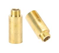 2 Unidades Prolongación de Grifo de Latón 1/2 Pulgada x 50 mm, Extensión de Grifo, Racor de Prolongación, Extensión de Conexión, Racor Roscado, Extensión de Latón, 50mm Extensión de Latón Macizo