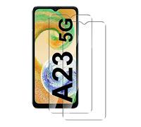 [2 unidades] Protector de pantalla de cristal blindado para Samsung Galaxy A23 / A23 5G, dureza 9H, sin arañazos, cristal antiaceite, antiburbujas