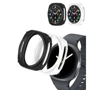 (2 unidades) Schutzhülle für Samsung Galaxy Watch 8 40mm, yystao TPU-Hohlpanzer-Uhrenschutz hülle kompatibel mit Samsung Galaxy Watch 8 40mm, Stoßdämpffend, Leichtgewichtig, Schwarz & Weiß