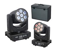 2 unidades Showtec Shark Wash One 7 x 12 W Hex LED cabeza móvil paquete DJ
