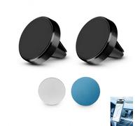 2 Unidades Soporte Magnético Rejilla Coche, Soporte Magnético para Ventilación Imán Fuerte Porta Teléfono Universal para iPhone Samsung Huawei Soporte Compacto Clip Antideslizante y Rotación Estable