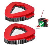 2 unidades Spin Fregona Cepillo de fregado Cabezal de Repuesto Compatible con Vileda Turbo Fregona y Cepillos de Suelo Mop, Cabezales de Repuesto para Mopa Triangular, Cubierta de Repuesto para Baño