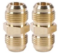 2 unids 1/2 pulgada macho Flare x 1/2 pulgada macho conector de llamarada adaptador de gas unión de tubo de latón acoplador de tubo de montaje de llamarada