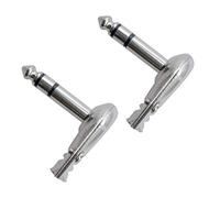2 unids 1/4 ''ángulo recto estéreo Jack enchufe guitarra cable audio conector instrumento musical piezas