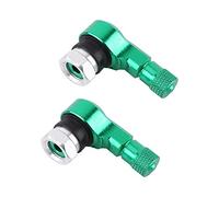 2 unids 11.3 mm vástago de la válvula del neumático de la Motocicleta del Coche vástago de la válvula de ángulo de 90 Grados vástago de la válvula sin cámara vástagos Tapas para (Verde)
