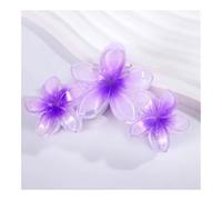 2 unids 11 cm 3 Frangipani flor Color sólido gradiente color tiburón clip horquilla headwear tocado Accesorios de pelo para las mujeres (T-púrpura)