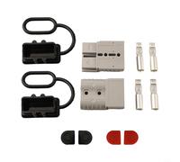 2 unids 120a Cable Bloque de terminales para conector de alimentación de batería con cubierta 600v Gris Rojo Diseño sin género para RV Marine Truck Bus Yate Instalación del sistema eléctrico (gris)