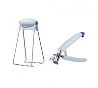 2 unids acero inoxidable placa caliente apretones resistente al calor antideslizante clip para horno microondas parrilla seguro plato levantador color azul (azul)