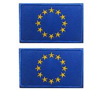 2 unids Aliplus Unión Europea bandera parches UE bordado táctico militar parche moral parche apliques cierre gancho y bucle