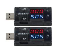2 unids Amperímetro USB Voltímetro Pantalla Dual 0.01V 3A Medidor de Voltaje de Corriente Probador Para Teléfono para Cargador Banco de Energía Cable Detección de Calidad