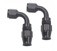 2 unids An6 90 grados giratorio adaptador de aleación de aluminio negro para enfriador de aceite Ptfe y líneas de manguera de combustible turbo, kit de construcción automotriz personalizado (PT-AN6-90