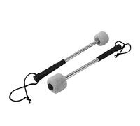 2 Unids Bajo Batería de Mazo Batería de Percusión Mazas de Timbales Manejar de Acero Inoxidable, Blanco