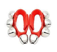 2 UNIDS Banda Muequeras, Jingle Bells Banda Muequeras Sonajeros Pie Anillo de Tobillo Pulsera de Juguete Instrumento Musical Percusin para Fiesta Infantil (rojo