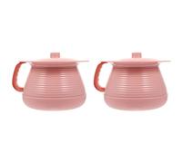 2 UNIDS Cámara Pott Potty Urinals Bastador con Tapa Orina Olla Dormitorio Urinal Pee Pool Bucket Poderos Portátiles Aseo Portátil para Adultos Ancianos Embarazadas Inicio Camping