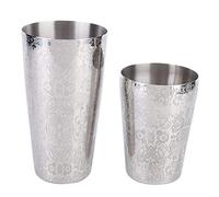 2 Unids Cocktail Shaker Bar Set Boston Martini Drink Acero Inoxidable Sólido Profesional Bartender Silver Tool DIY Accesorio para Cocina