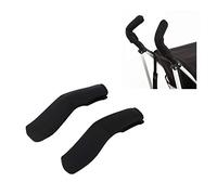 2 Unids Cubierta del asa del cochecito de bebé con cuero artificial negro Fundas de reposabrazos universales para accesorio de la carriola