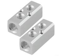 2 unids distribuidor de aire neumático 1/2 pulgada NPT rosca SY30 compatible bloque de aleación de aluminio para herramientas de taller