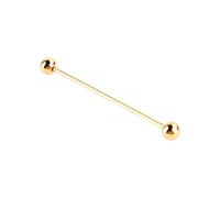 2 unids hombres chapado en oro tono acero cuello atado camisa cuello cuello barbell bar clip broche 6 cm, Acero aleado