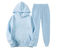 2 unids jogging mujer conjunto suéter con capucha y pantalones de correr traje de moda suelta manga larga sudadera invierno caliente conjunto trajes deportivos de gran tamaño barato diario clásico