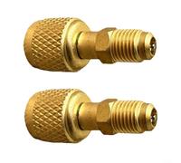 2 unids latón HVAC adaptador de conexión rápida para R32 R454B sistema con 1/4 SAE hembra a macho rosca anti Blowback diseño profesional herramientas de aire acondicionado