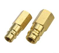 2 unids latón R134a adaptador de aire acondicionado 1/4 Sae alta baja presión ajuste de conversión para servicio de CA automotriz y tareas de carga color amarillo