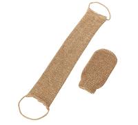 2 unids Loofah back depurador exfoliante mitón conjunto para ducha, guante de baño exfoliante Esponja Exfoliante con mango Luffa manopla para piel muerta removedor cuerpo exfoliación trasera (A)