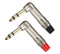 2 unids/lote conector de cable Mono/estéreo macho de ángulo recto de 6,35mm conector de Audio for micrófono de guitarra(MULTI)