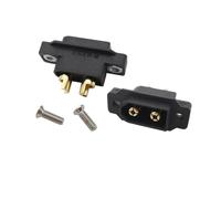 2 unids/lote XT60E-M XT60EW-M XT60W-F conector negro chapado en oro macho hembra conector for RC avión FPV Drone(XT60EW-M 2Pcs)