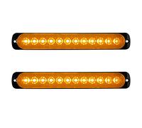 2 unids Luz de Advertencia de Peligro de Luz Estroboscópica de Emergencia 12 LED ámbar Instalación en Superficie Roja Para Vehículo de Construcción 12-24V Impermeable 10W Recuperación de Falla
